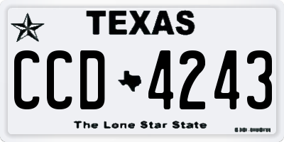 TX license plate CCD4243
