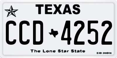 TX license plate CCD4252