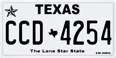 TX license plate CCD4254