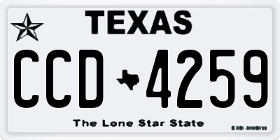 TX license plate CCD4259