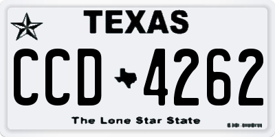 TX license plate CCD4262
