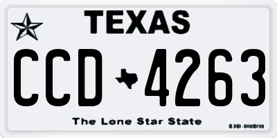 TX license plate CCD4263