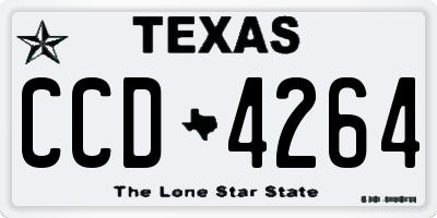 TX license plate CCD4264