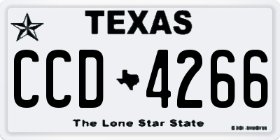 TX license plate CCD4266