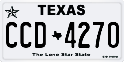 TX license plate CCD4270