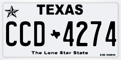 TX license plate CCD4274