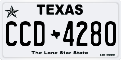 TX license plate CCD4280