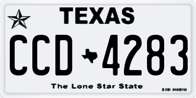 TX license plate CCD4283