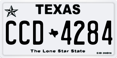 TX license plate CCD4284