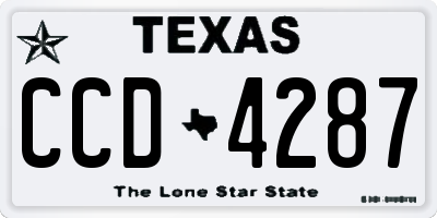 TX license plate CCD4287