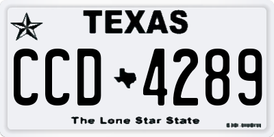 TX license plate CCD4289