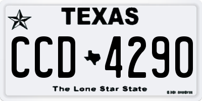 TX license plate CCD4290