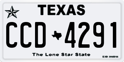 TX license plate CCD4291