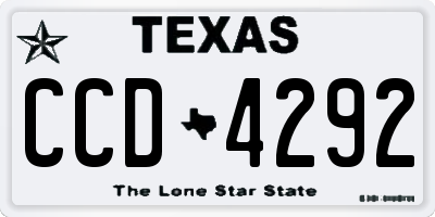 TX license plate CCD4292