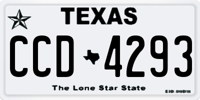 TX license plate CCD4293