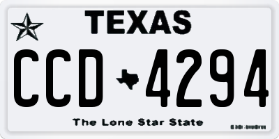 TX license plate CCD4294