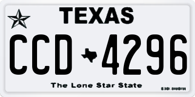 TX license plate CCD4296
