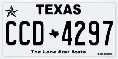 TX license plate CCD4297