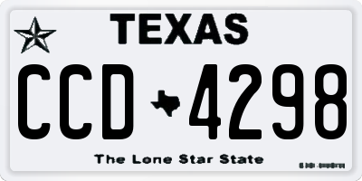 TX license plate CCD4298
