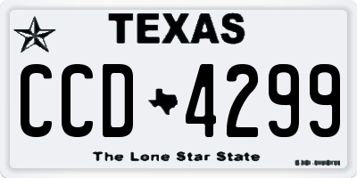TX license plate CCD4299