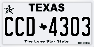 TX license plate CCD4303