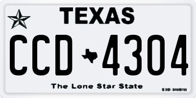TX license plate CCD4304