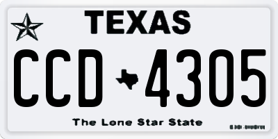 TX license plate CCD4305