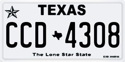 TX license plate CCD4308