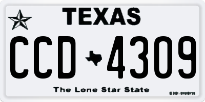 TX license plate CCD4309