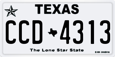TX license plate CCD4313