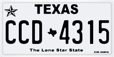 TX license plate CCD4315