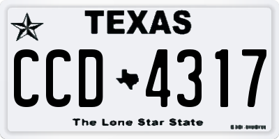 TX license plate CCD4317