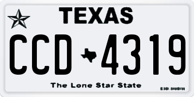 TX license plate CCD4319