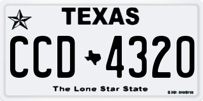 TX license plate CCD4320