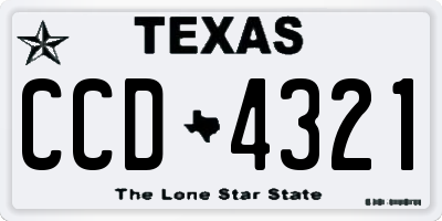 TX license plate CCD4321