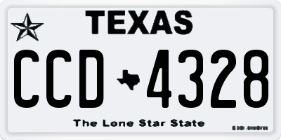 TX license plate CCD4328