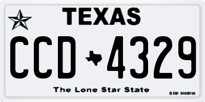 TX license plate CCD4329