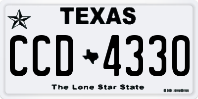 TX license plate CCD4330