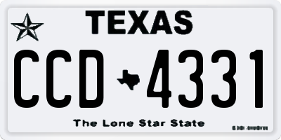 TX license plate CCD4331