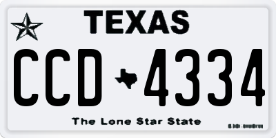 TX license plate CCD4334