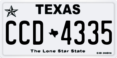 TX license plate CCD4335