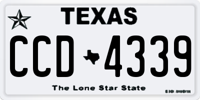 TX license plate CCD4339