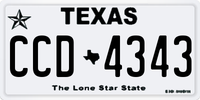 TX license plate CCD4343