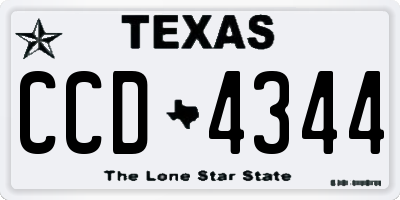 TX license plate CCD4344