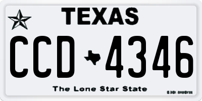 TX license plate CCD4346