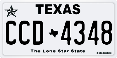 TX license plate CCD4348