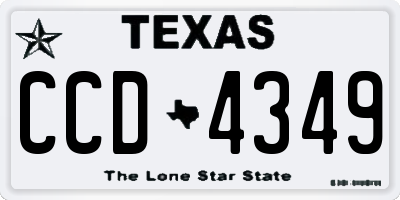 TX license plate CCD4349