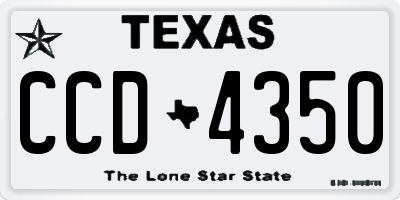 TX license plate CCD4350