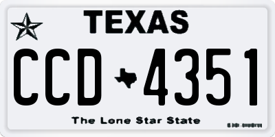 TX license plate CCD4351