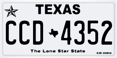TX license plate CCD4352